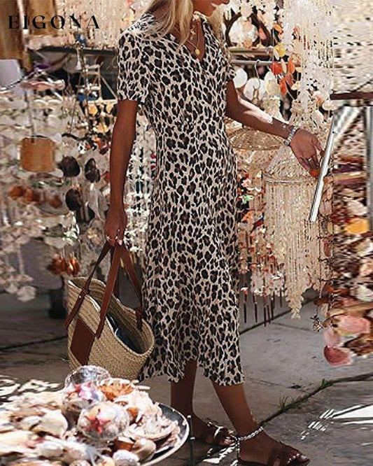 V-neck dress in leopard print Leopard Casual Dresses Clothes Dresses SALE Spring Summer