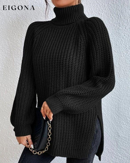 Raglan sleeve turtleneck slit sweater 2023 F/W 23BF clothes discount Pullovers Sweaters Sweaters & Cardigans Tops/Blouses