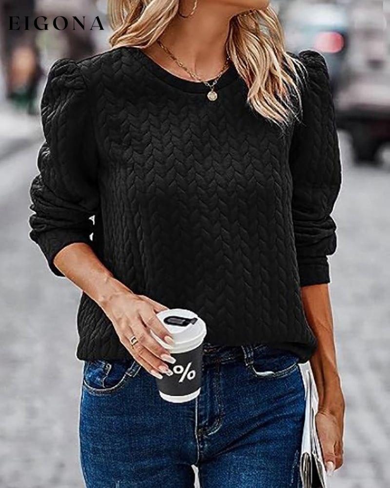 Round neck long-sleeved sweatshirt Black 2023 F/W 23BF cardigans Clothes discount hoodies & sweatshirts Spring Tops/Blouses