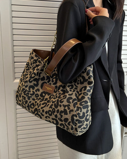 Leopard print shoulder underarm bag bags