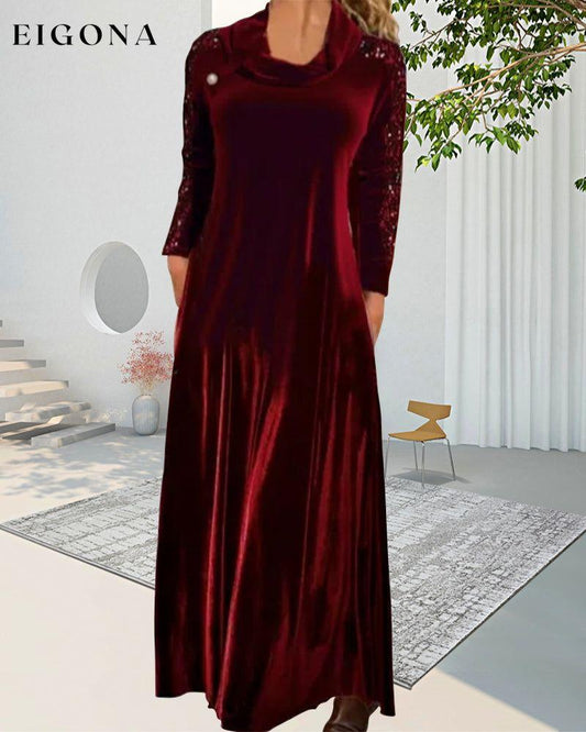 Sequined velvet long sleeve maxi dress 2022 f/w 23BF casual dresses Clothes Dresses