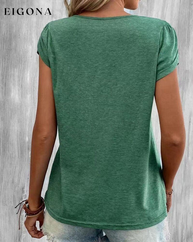 Plain V-neck T-shirt 23BF clothes Short Sleeve Tops Spring Summer T-shirts Tops/Blouses