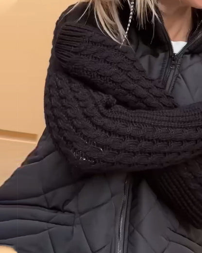 Einfarbiger Mantel mit hohem Kragen und Reißverschluss