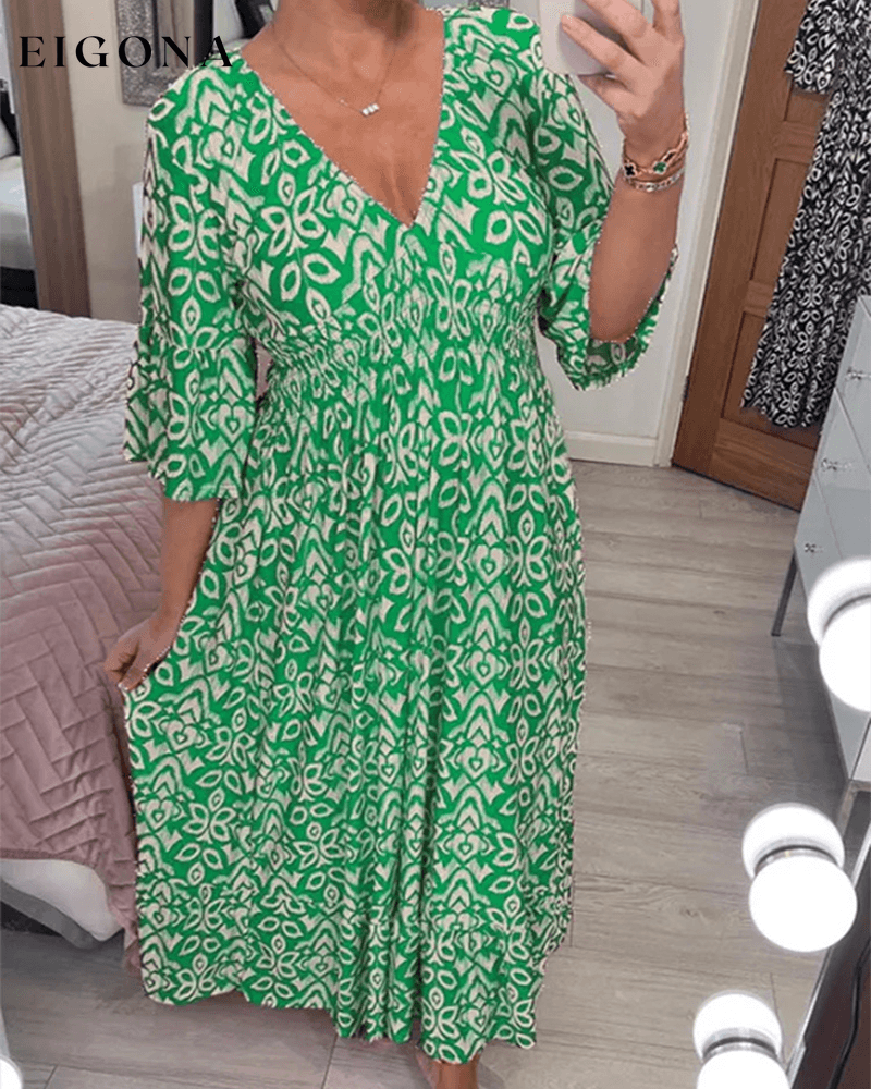 Red Printed Maxi Dress Green 23BF Casual Dresses Clothes discount Dresses Summer