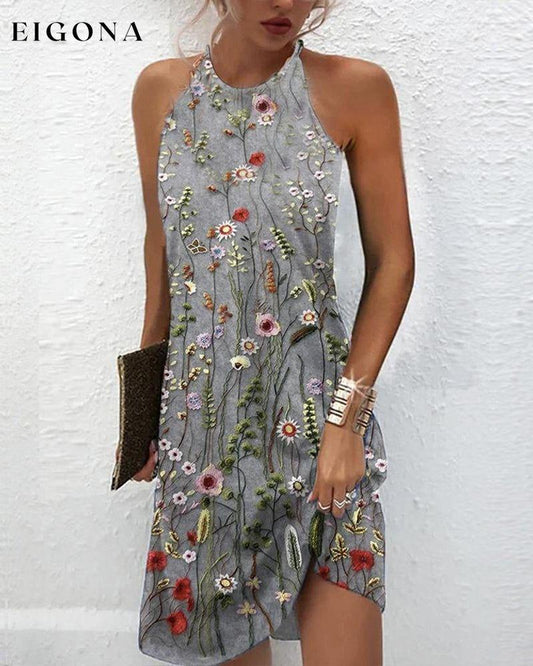 Print above knee dress Gray Casual Dresses Clothes Dresses SALE Summer