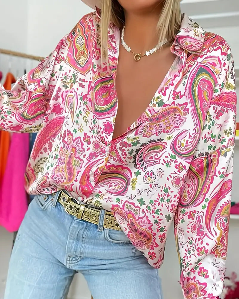 Paisley Print Long Sleeve Blouse 202466 accesories blouses & shirts summer