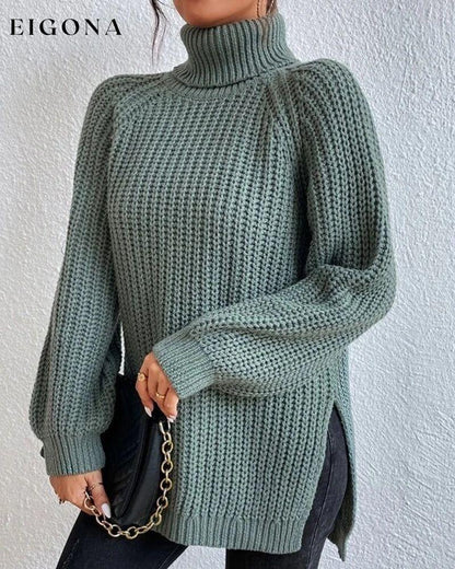 Raglan sleeve turtleneck slit sweater 2023 F/W 23BF clothes discount Pullovers Sweaters Sweaters & Cardigans Tops/Blouses