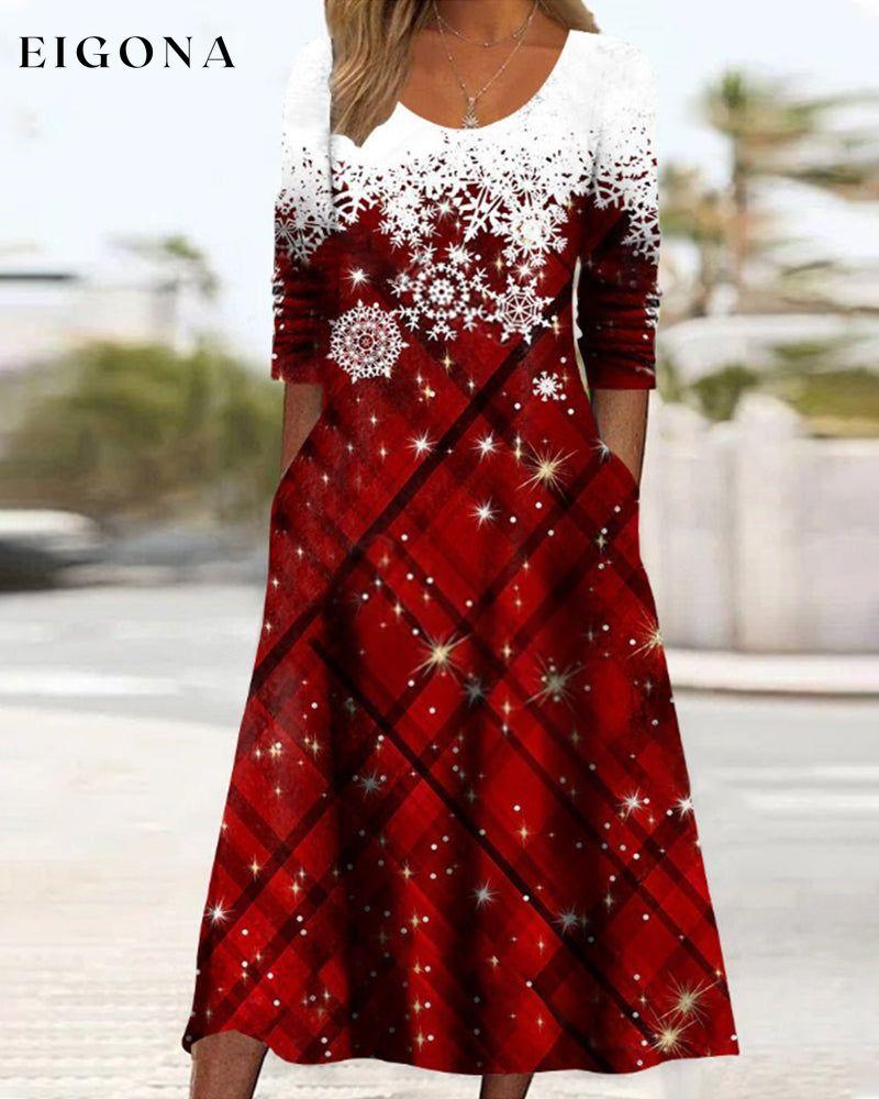 Snowflake print midi dress 2022 f/w 23BF casual dresses christmas Clothes