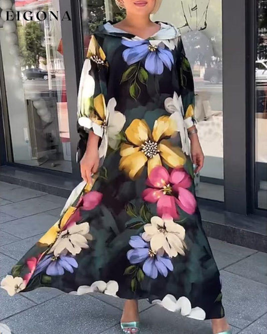 Floral print 3/4 Sleeve dress Multicolor 2023 F/W 23BF Casual Dresses Clothes Dresses Summer