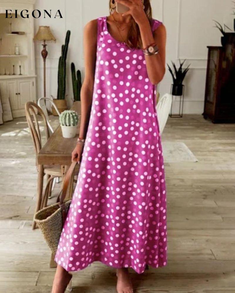 Polka-dot print slip dress Pink 23BF Casual Dresses Clothes Dresses Summer