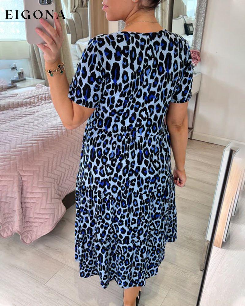 Elegant dress with leopard print 23BF Casual Dresses Clothes Dresses Spring Summer