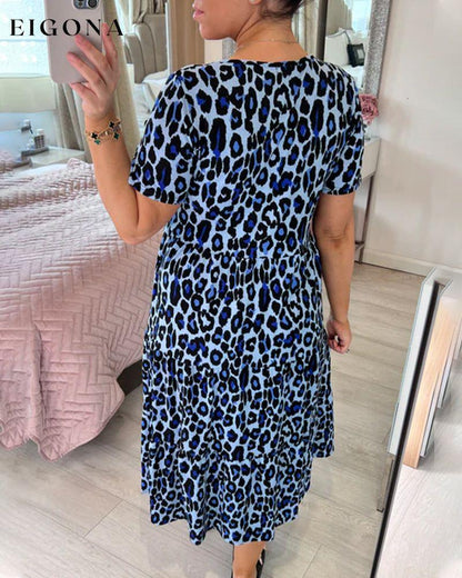 Elegant dress with leopard print 23BF Casual Dresses Clothes Dresses Spring Summer