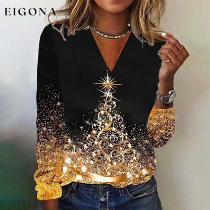 Casual Christmas T-Shirt Black best Best Sellings clothes Plus Size Sale tops Topseller