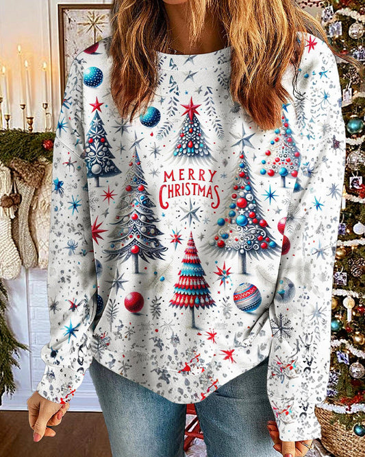 Women's Winter Merry Christmas Printed Long Sleeve Casual Top 2024 F/W 2024new christmas hoodies & sweatshirts