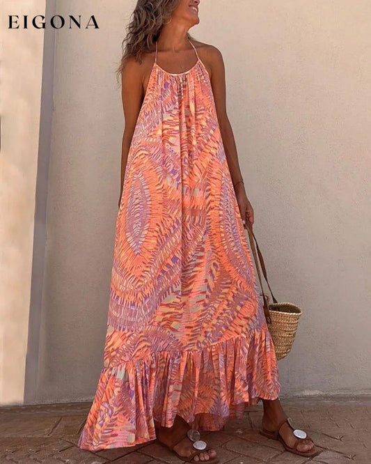Printed slip dress Pink 23BF Casual Dresses Clothes Dresses Spring Summer Vacation Dresses