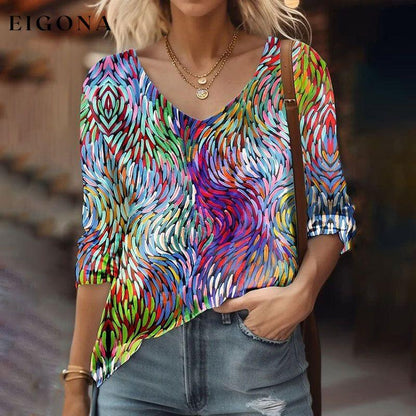 Casual Colorful Gradient T-Shirt best Best Sellings clothes Plus Size Sale tops Topseller