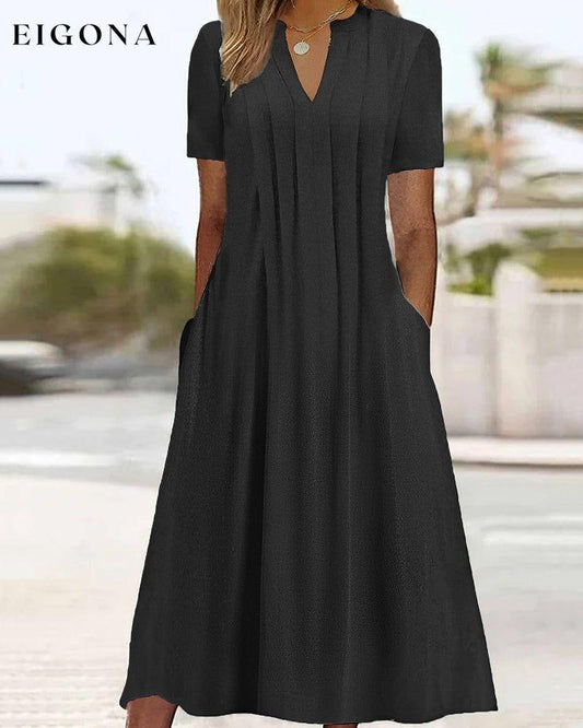 Short Sleeve V-Neck Dress 23BF Casual Dresses Clothes Dresses Spring Summer
