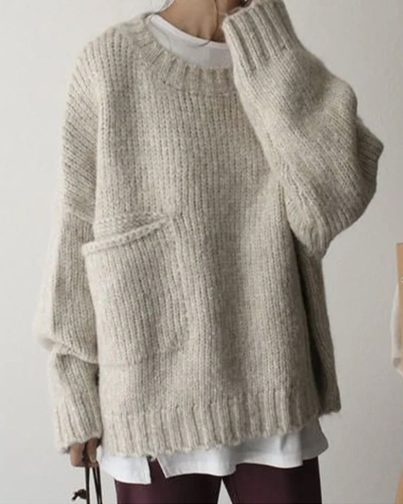 Simple solid color sweater