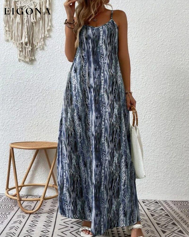Sleeveless Vacation Dress in Gradient Print Navy Blue 23BF Casual Dresses Clothes Dresses Spring Summer Vacation Dresses