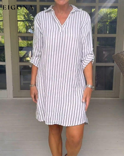 Shirt vertical dress Gray Casual Dresses Clothes Cotton and Linen Dresses SALE