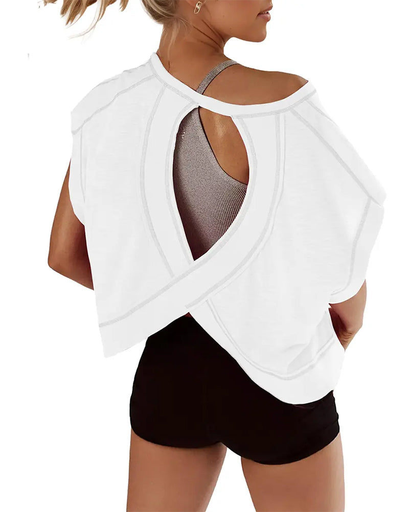 Backless Cross Design T-Shirt