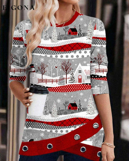 Christmas print cross sweatshirt 2023 f/w 23BF christmas Clothes spring sweatshirts