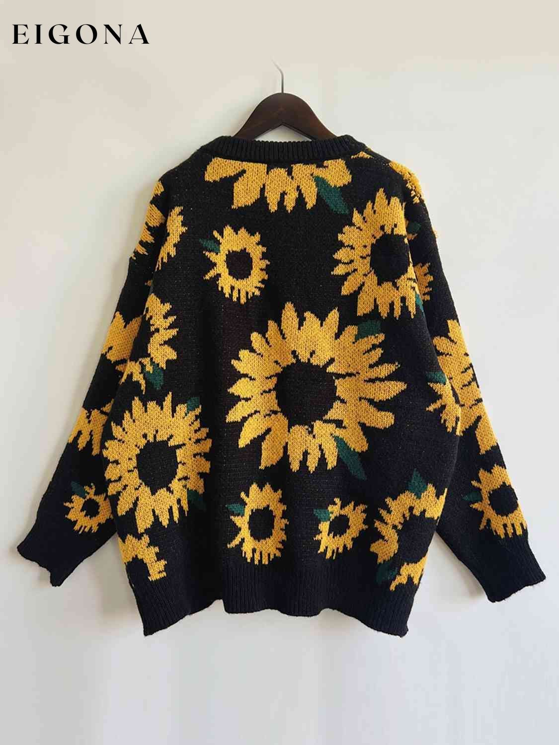 Sunflower Dropped Shoulder Long Sleeve Sweater clothes S.X Ship From Overseas