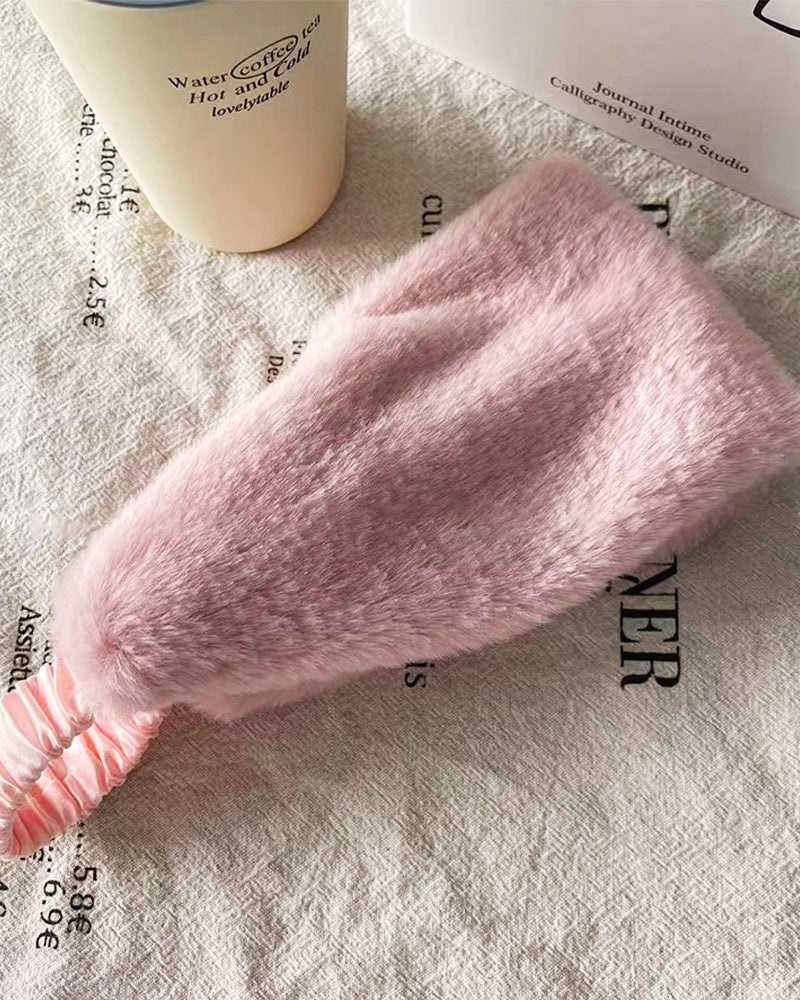 Wide Edge Soft Warm Windproof Cold-Proof Fuzzy Headband 2024 f/w accessoires spring