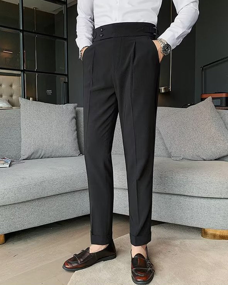 Men's Pocket Solid Casual Dress Pant
