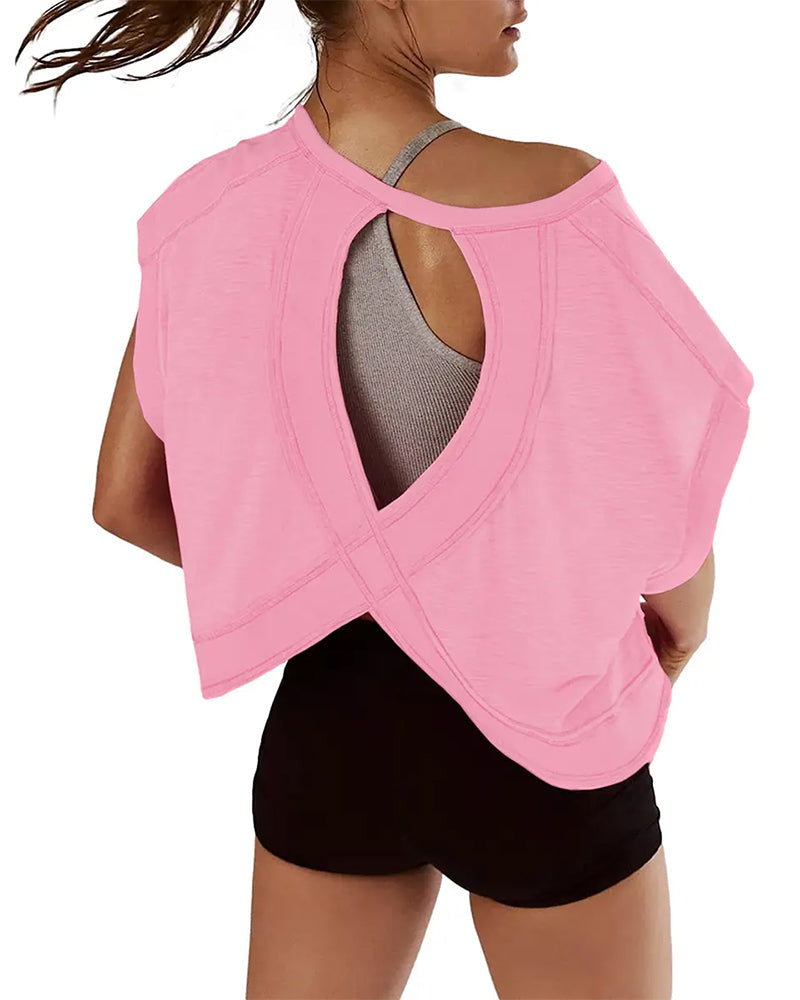 Backless Cross Design T-Shirt
