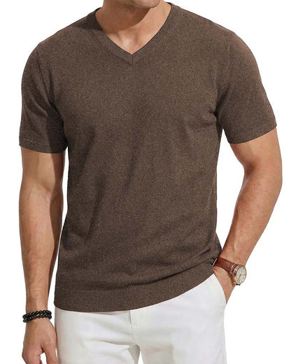 Mini V-Neck Casual Solid Pullover