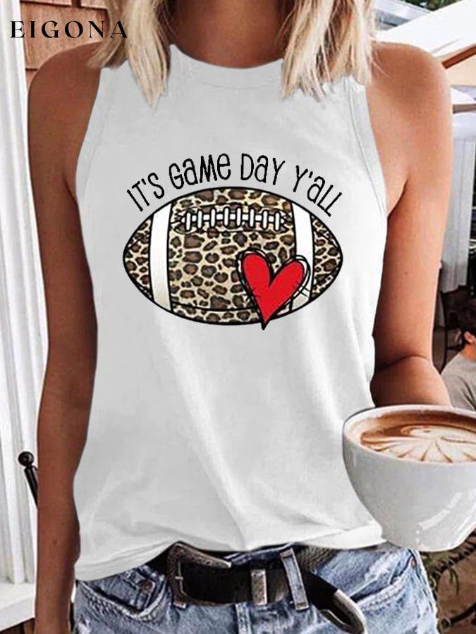 Women's Football Season It's Game Day Y'all Vest ball print