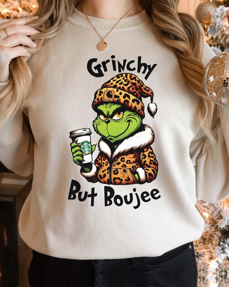 Grinchy but Boujee Christmas sweatshirt 2024 f/w christmas grinch sweatshirts