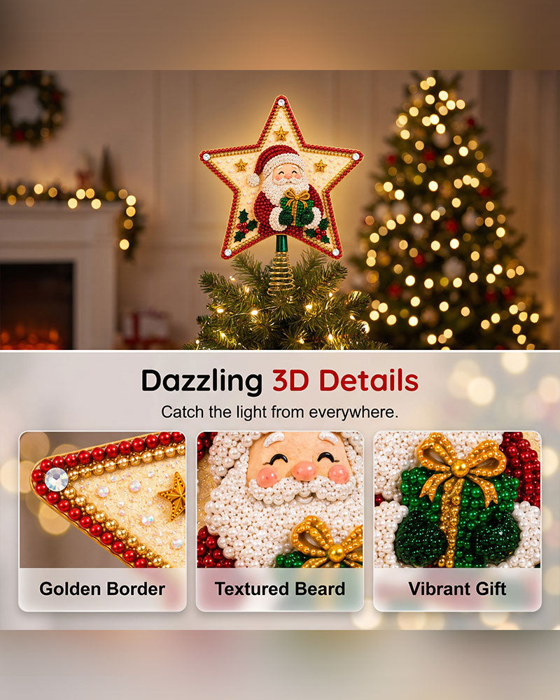 DIY Five-Pointed Star Diamond Painting Christmas Tree Topper