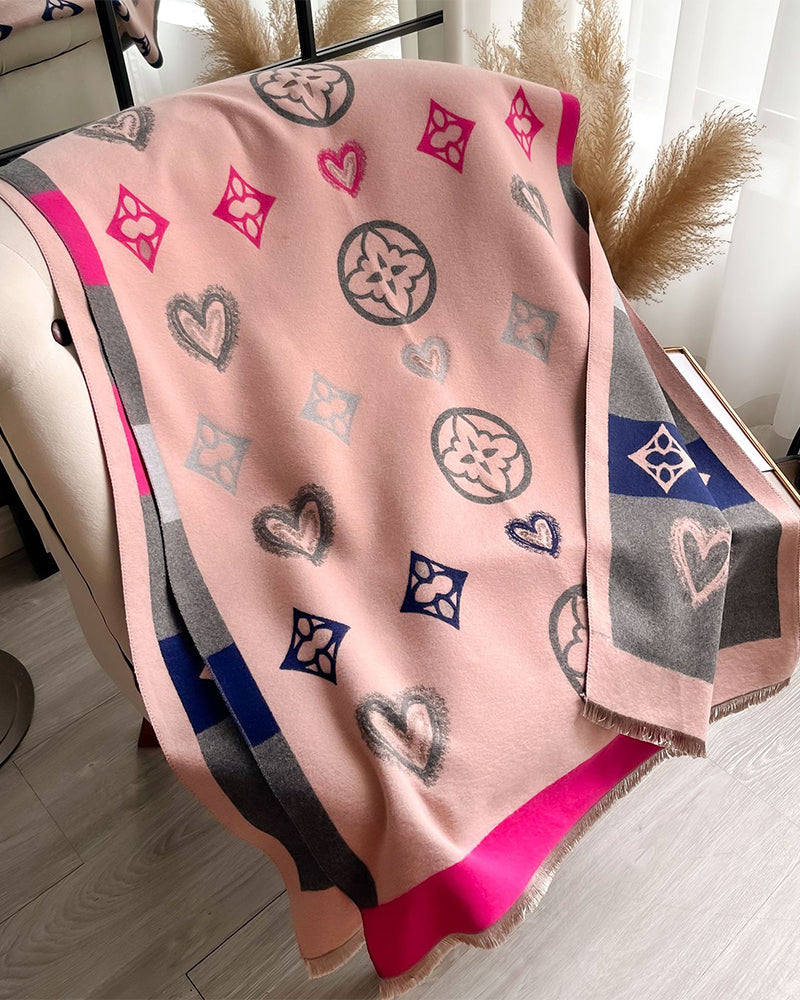 Heart Geometric Fashion Warm Scarf 2024 f/w accesories