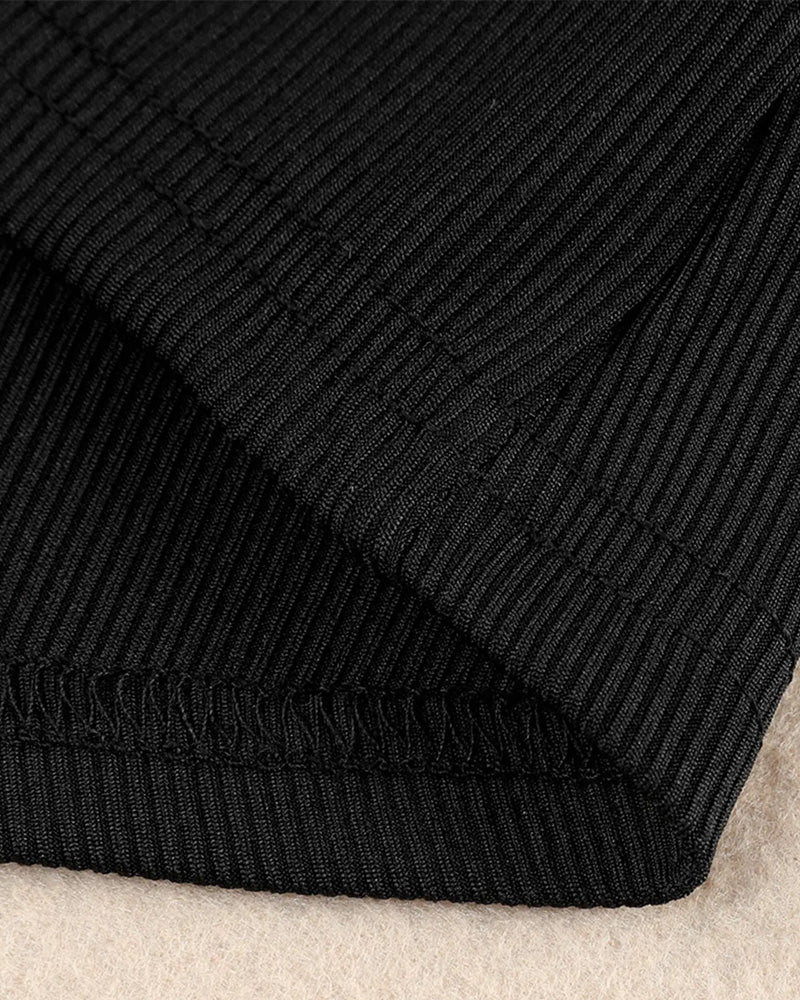 Large Size Square Neck Bubble Sleeve T-Shirt