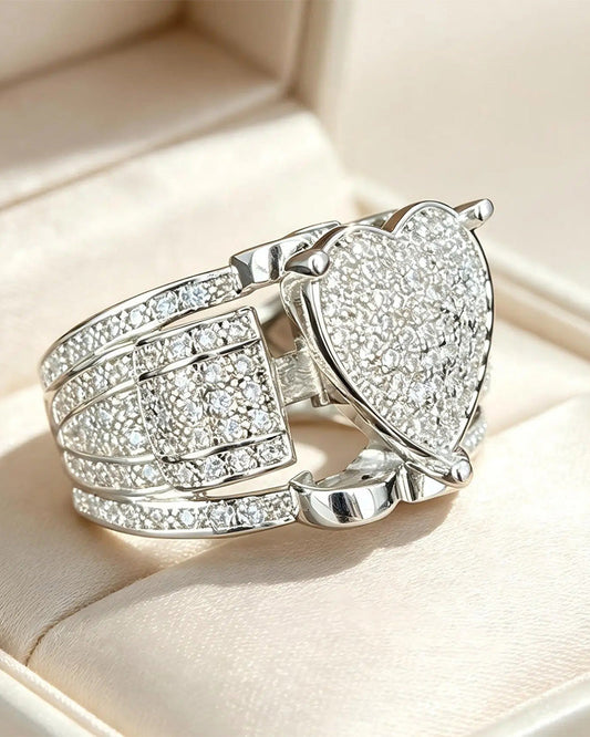 Pave Heart Shaped Ring Set for Women 2024 f/w jewelry spring summer
