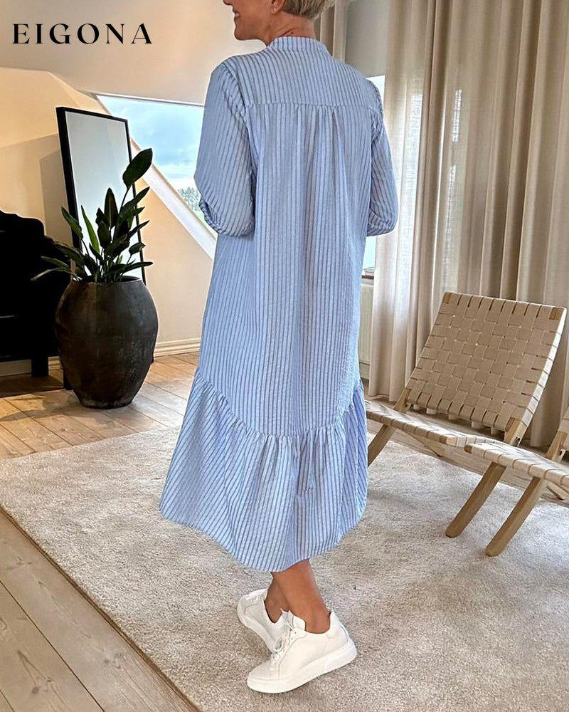 Pinstripe print panelled casual dress casual dresses spring summer