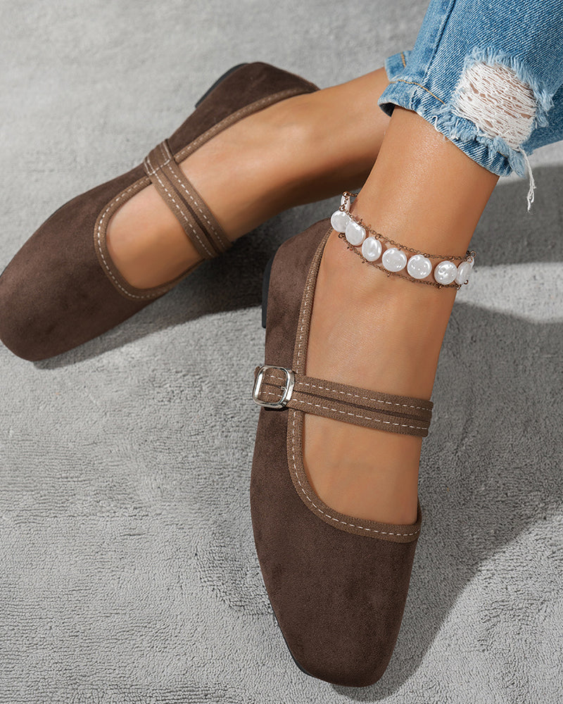 Women's Vintage Classy Elegant Square Toe Classic Mary Jane Shoes 2024 f/w shoes spring summer
