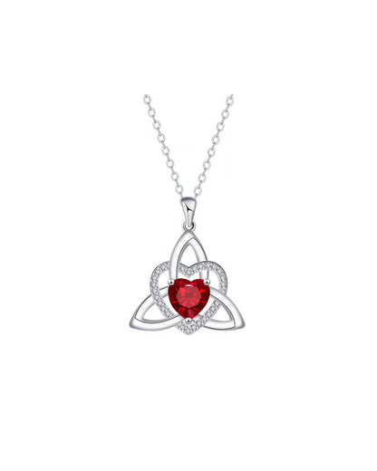 Birthstone Celtic Trinity Knot Heart Necklace✨ Heart Shape Celtic Trinity Knot Birthstone Pendant
