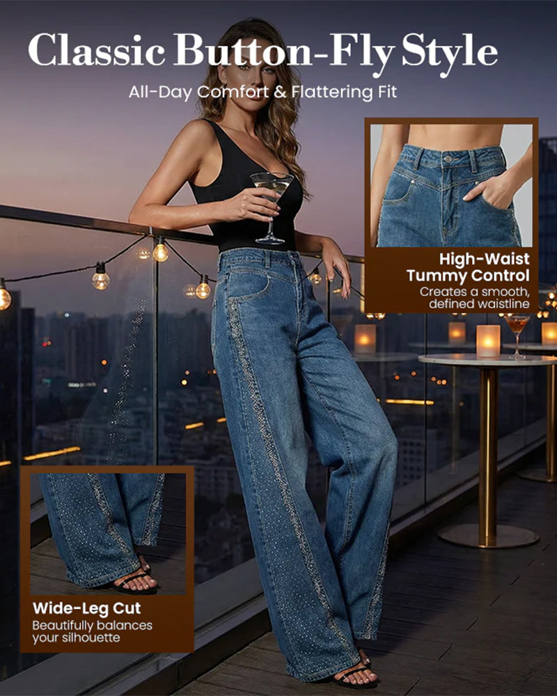 Loose-Fitting Washed Straight-Leg Jeans