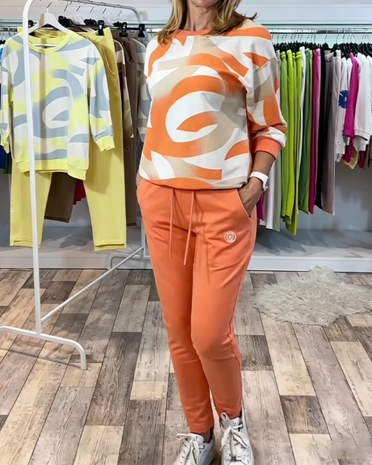 Geometric Pattern Sports Casual Set spring summer two-piece sets