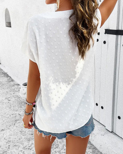 V-Neck 3d Floral Blouse