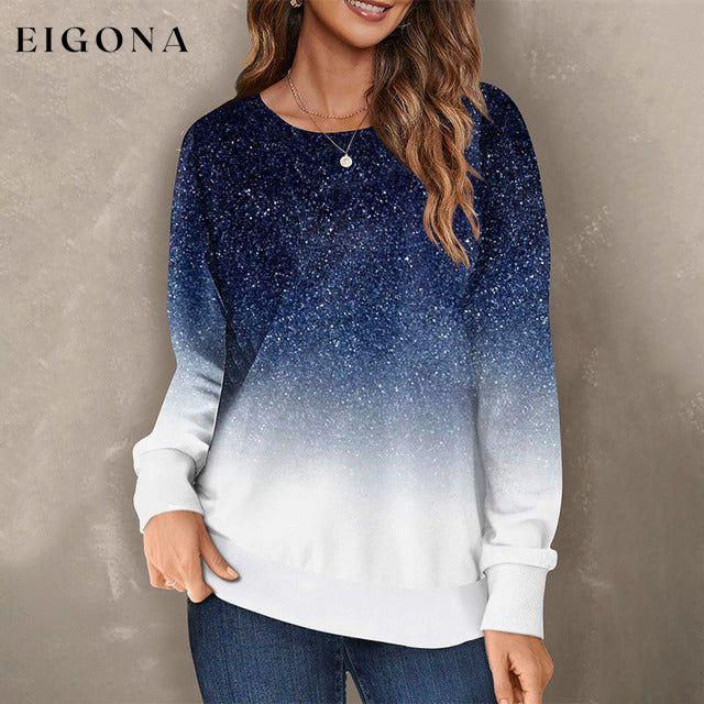 Gradient Print Casual Sweatshirt best Best Sellings clothes Plus Size Sale tops Topseller