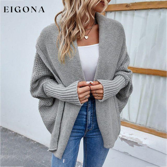 Casual Batwing Sleeve Cardigan Gray best Best Sellings cardigan cardigans clothes Sale tops Topseller
