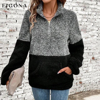 Colour Block Casual Sweatshirt best Best Sellings clothes Plus Size Sale tops Topseller