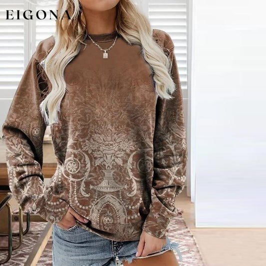 Vintage Gradient Sweatshirt Coffee best Best Sellings clothes Plus Size Sale tops Topseller