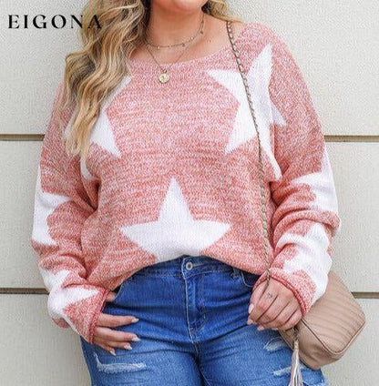 Plus Size Star Round Neck Long Sleeve Sweater clothes Ship From Overseas sweater sweaters Sweatshirt SYNZ