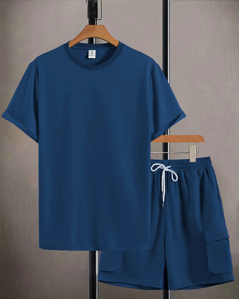 Men's Relaxed Short Sleeve Short Two Piece Set
