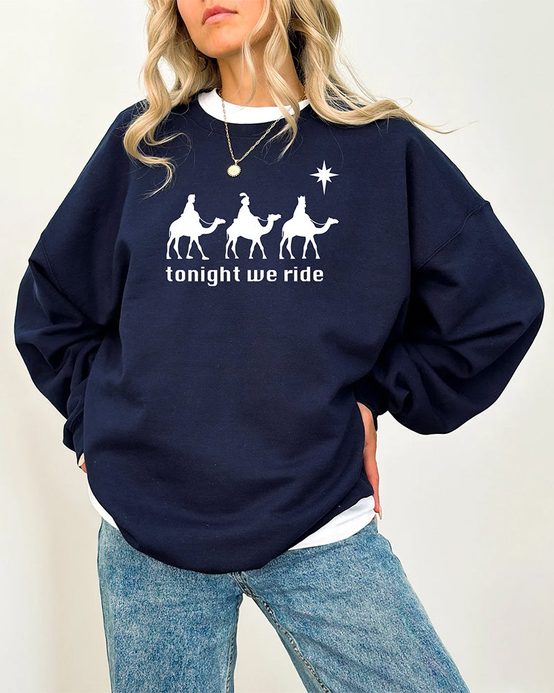 Women's Tonight We Ride Christmas Sweatshirt